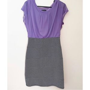 purple dress with pencil skirt